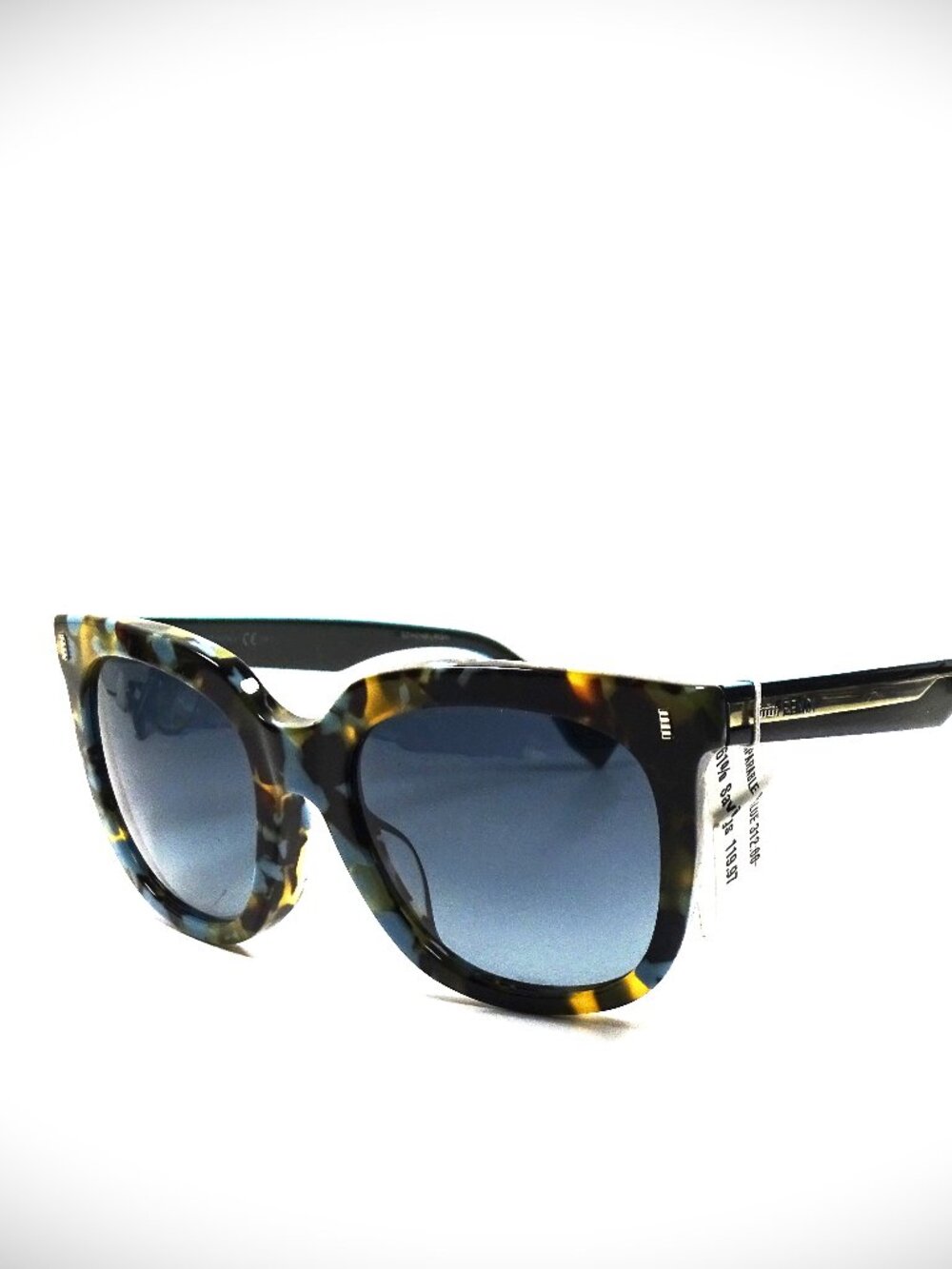 FENDI FF 0185/F/S UJAHD 54-20-140 Havana Spotted Frame Blue Lens Sunglasses